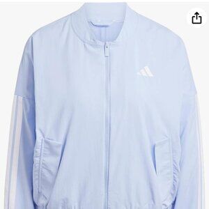 NWT Women 2x ADIDAS Essentials Woven Bomber Jacket Full-Zip Windbreaker Pockets!